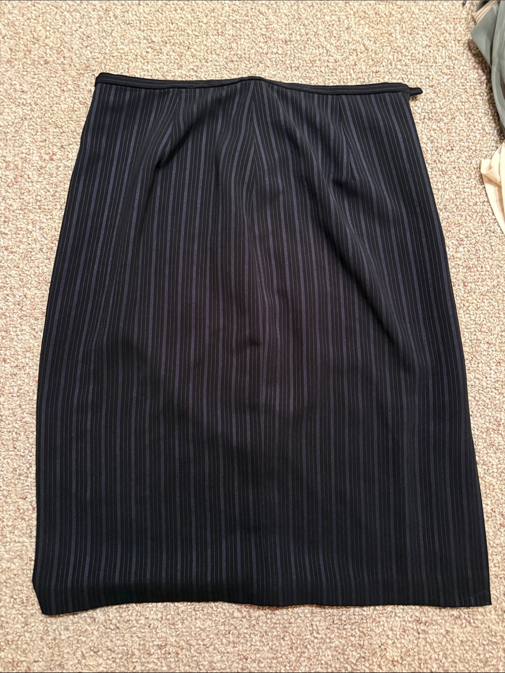 Tailored Black Pinstripe Pencil Skirt